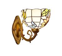 NHPJFDC Tiffany Wall Sconces 7.8Inch Butterfly Flower Style Stained Glass Luxurious Wall Lamp E26/E27 Base Wall Light For Home, Bedroom, Farmhouse, Porch, Garage