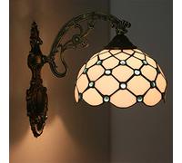 NHPJFDC Tiffany Wall Sconces, 7.8Inches Gem Stained Glass Wall Lamp Elegant Rustic Style Wall Light Fixtures For Staircase Bedroom Hotel