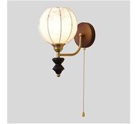NHPJFDC Vintage Farmhouse Wall Sconce Solid Wood Pull Chain Hardwired Wall Light Mounted Shade Fixture Lighting Brown Wall Lamp with E26/E27 Base for Bedroom(26cm)