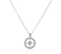 NHPY 1 piece SK unisex hexagram necklace, silver stainless steel chain, K-Pop compass pendant necklace, stylish fan merchandise gift, one for family and friends