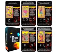 NHQ Tarot Cards, Tarot Cards for Beginners, Tarot with Keywords, with Meanings on You, Keywords, Element, Planet, Yes or No, 80 Sheets, black, CM