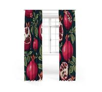 NHSY Fruit Curtain,Pomegranate Fruit Yummy Curtains Light Filtering Window Set for Living, Dining, Bedroom Rod Pocket，132cm x 244cm