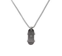 NHTISGRUE Niche Design Skateboard-Shaped Necklace, Trendy Versatile Neck Accessory, European and American Style Anti-Fade Personalized Street Pendant