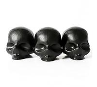 NHUAIYINSHUGUOGUANGGAOJINGY Rebels Refinery Skull-Shaped Lip Balm Shine-Free Moisturizing Gift Set - Mint, Vanilla & Passion Fruit, Pack of 3 (Black Skull Shape)
