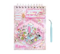 Nhujevkom 3D Sticker Scene Book,Make Your Own Shop House Stickers - Cute Book Creative Decal for Boy Adults Girl Preschoolers Home Playtime School Develop Skills Travel