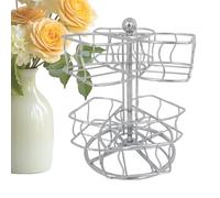 Nhujevkom Carousel Tea Bag Holder, 6-Compartment Rotating 2-Tier Storage, Teabag Basket Coffee Sugar Stand, for Hotel Pantry Home Office Counter Cabinet Kitchen