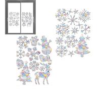 Nhujevkom Christmas Window Decals,Elk Snowflake Home Decor,Holiday Window Clings to Prevent Bird Strikes - for Glass Door Wall Winter Holiday Party Bathroom Bedroom Living Room Office