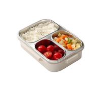 Nhujevkom Clunch Containers | Stainless Steel Meal Prep Holder - 3-Compartment Portable Lunch Case for Kids for Meal Prep Work Travel Picnic Daycare Kindergarten Airplane Car Dinner