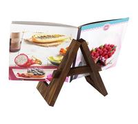 Nhujevkom Cookbook Display Stand | Wooden Rustic Recipe Book Holder for Counter,Cookbook Organizer Stands Compact for Wife Husband Family Men Girls Youth Daughter Teens Grandpa Grandma Son Women