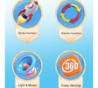 Nhujevkom Dancing Toy,Playful Automatic Dancing Rocket | Lighted Projector Music Doll for Family Home Festival Event Party Holiday Table Indoor Boy Aged 3+ Girl Kids