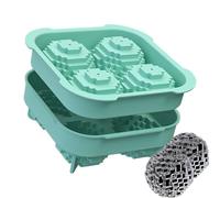 Nhujevkom Golf Ball Ice Molds for Whiskey | 4 Golf Shapes Easy Release Freezer,Large Round Ice Ball Maker Mold - for Maker Cocktails Vodka Juice Fruit Jelly Chocolate Vanilla Sauce Pudding