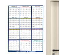 Nhujevkom Large Wall Calendar Dry Erase | 12 Month Wall Poster Calendar 2025,24 X 36 Inch Planner Monthly for Refrigerator School Teachers Office Indoor Home Family Kids Friends