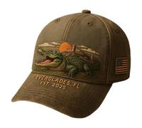 Nhujevkom Mens Hats - Alligator Design Dad Hats for Men,Sun Protection Adjustable Headwear Wide Brim for Hiking Golf Work Sports Casual Running Travel Outdoor
