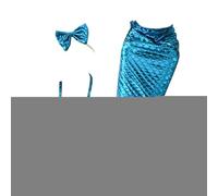 Nhujevkom Mermaid Puppy Costumes - Dog Cosplay Costume with Bow Headband and Halter Neck Top,Kitten Outfit for Puppy and Cats, Creative Funny Photo Props