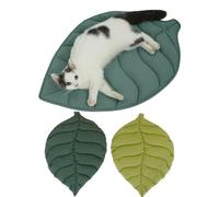 Nhujevkom Pet Dogs Cat Cooling Mat 80x60cm Cooling Mat Pads Foldable Soft Puppy Pad Bed Mattress Puppy Cushion Blanket Non-Slip Portable Leaves Shape Blanket Pad Washable For Dogs And Cats