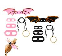 Nhuwijv Bearded Dragon Leash, Bearded Dragon Harness and Leash Set for Outdoor Travel and Public Outings, Adjustable Lizard Leash in Black and Pink with Three Sizes