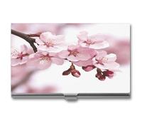 NHYDSPQ Business Card Holder/case,Cherry Blossom Print Card Box,metal Business Card Case,metal Business Card Holder for Men & Women