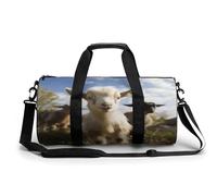 NHYDSPQ Cylindrical Gym Bag,Cute Goat Sports Gym Bag,Workout Bags,travel Weekender Bag,Duffle Travel Bag for Men Women, 17.7in/9in/9in, style, style, 17.7in/9in/9in
