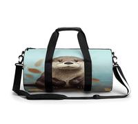 NHYDSPQ Cylindrical Gym Bag,Cute Otter Sports Gym Bag,Workout Bags,travel Weekender Bag,Duffle Travel Bag for Men Women, 17.7in/9in/9in, style, style, 17.7in/9in/9in