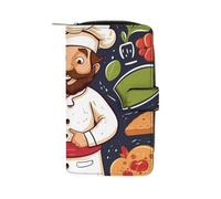 NHYDSPQ Leather Wallet, Chef Pizza Print Wallet,ladies Leather Wallet,money Clip Wallets,zipper Wallet for Men And Women., 19.7x11x3.5cm, style, style, 19.7x11x3.5cm