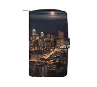 NHYDSPQ Leather Wallet, City Seattle Print Wallet,ladies Leather Wallet,money Clip Wallets,zipper Wallet for Men And Women., 19.7x11x3.5cm, style, style, 19.7x11x3.5cm