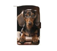 NHYDSPQ Leather Wallet, Dachshund Book Print Wallet,ladies Leather Wallet,money Clip Wallets,zipper Wallet for Men And Women., 19.7x11x3.5cm, style, style, 19.7x11x3.5cm