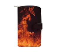 NHYDSPQ Leather Wallet, Dancing Fire Print Wallet,ladies Leather Wallet,money Clip Wallets,zipper Wallet for Men And Women., 19.7x11x3.5cm, style, style, 19.7x11x3.5cm