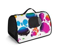 NHYDSPQ Pet Handbag, Colorful Dog Paw Print Print Pet Handbag,Fashion Dog Carrier for Cat and Samll Dog,Any Travel and Outdoor Activity., 45X26X23.5cm, style
