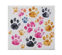 NHYDSPQ Square Cushion,Colorful Dog Paws Square Seat Cushion,Memory Foam Square Chair Pads for Living Room Balcony Office Outdoor