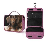 NHYDSPQ Toiletry Bags, Dachshund Book Print Toiletry Bags,travel Makeup Bag with Hanging Hook Suitable for Toiletries,travel Essentials, style, One Size