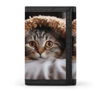 NHYDSPQ Trifold Wallet, Cat Under Blanket Print Trifold Wallet,best Men's Blocking Trifold Wallet Sleek And Slim for Men And Women., style, style, One Size, Modern
