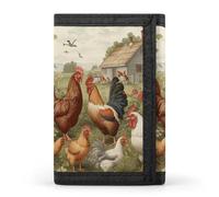 NHYDSPQ Trifold Wallet, Chickens And Farm Print Trifold Wallet,best Men's Blocking Trifold Wallet Sleek And Slim for Men And Women., style, style, One Size, Modern