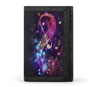 NHYDSPQ Trifold Wallet, Colorful Galaxy Music Note Print Trifold Wallet,best Men's Blocking Trifold Wallet Sleek And Slim for Men And Women., style, style, One Size, Modern