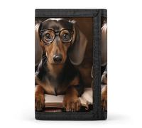 NHYDSPQ Trifold Wallet, Dachshund Book Print Trifold Wallet,best Men's Blocking Trifold Wallet Sleek And Slim for Men And Women., style, style, One Size, Modern