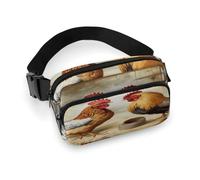 NHYDSPQ Waist Bag,Chicken And Rooster Print Print Belt Bag,fashion Waist Packs,fanny Pack for Men Women,belt Bag with Adjustable Strap, 20x13cm, style, style, 20x13cm, Modern
