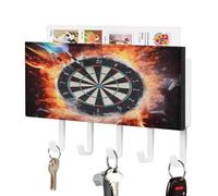 NHYDSPQ Wall Mounted Key Holder,Dart Board Print Key Hanger,Wall Mounted Key Racks,Mail Organizer Wall Mount Hanging Key Rack