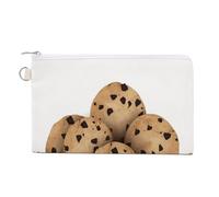 NHYDSPQ Wallet Bag,Food Chocolate Chip Biscuits Print Coin Purse,canvas Zipper Change Purse,small Cosmetic Bag,portable Change Wallet, style, style, One Size, Modern