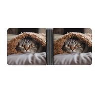 NHYDSPQ Wallets,Cat Under Blanket Print Mens Wallets,mens Slim Wallet,trendy Men’s Bifold Wallets with Multiple Card Slots, style, One Size, Modern