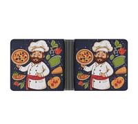 NHYDSPQ Wallets,Chef Pizza Print Mens Wallets,mens Slim Wallet,trendy Men’s Bifold Wallets with Multiple Card Slots, style, One Size, Modern