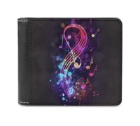 NHYDSPQ Wallets,Colorful Galaxy Music Note Print Mens Wallets,mens Slim Wallet,trendy Men’s Bifold Wallets with Multiple Card Slots, style, One Size, Modern