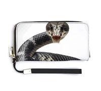 NHYDSPQ Womens Wallet,Cobra Snake Print Ladies Cluth,PU Leather Zip Around Wallet,wrist Strap Long Purse, style, 20.0*10.5cm, Modern