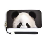 NHYDSPQ Womens Wallet,Cute Black And White Panda Print Ladies Cluth,PU Leather Zip Around Wallet,wrist Strap Long Purse, style, 20.0*10.5cm, Modern