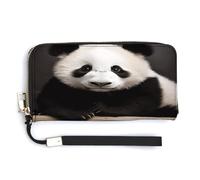 NHYDSPQ Womens Wallet,Cute Black And White Panda Print Ladies Cluth,PU Leather Zip Around Wallet,wrist Strap Long Purse, style, 20.0*10.5cm, Modern