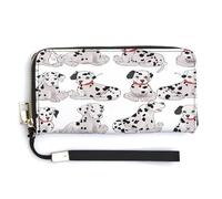 NHYDSPQ Womens Wallet,Cute Dalmatian Print Ladies Cluth,PU Leather Zip Around Wallet,wrist Strap Long Purse, style, 20.0*10.5cm, Modern