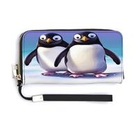 NHYDSPQ Womens Wallet,Cute Penguin Print Ladies Cluth,PU Leather Zip Around Wallet,wrist Strap Long Purse, style, 20.0*10.5cm, Modern