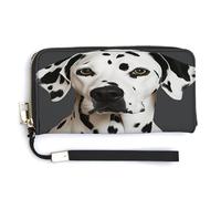 NHYDSPQ Womens Wallet,Dalmatian Print Ladies Cluth,PU Leather Zip Around Wallet,wrist Strap Long Purse, style, 20.0*10.5cm, Modern