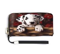NHYDSPQ Womens Wallet,Dalmatian Puppy Print Ladies Cluth,PU Leather Zip Around Wallet,wrist Strap Long Purse, style, 20.0*10.5cm, Modern