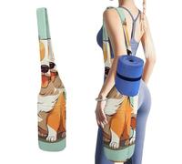 NHYDSPQ Yoga Mat Storage Bag Corgi Cute Dog Print Yoga Mat Bag,yoga Mat Bag with Large Side Pockets,can Store Yoga Accessories, 50x40x18cm, style-11