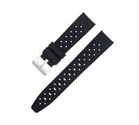 NHYHEHMR 20mm For Fifty Fathoms 5008B Barakuda Series Watch Bracelet For Blancpain Strap Black Silicone Rubber Watchband Replace