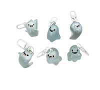 NHYHEHMR 6Pieces Eerie Jelly Specter Keychains Halloween Specter Keychain Charm Set Silicone Eerie Bag Hanging Ornaments